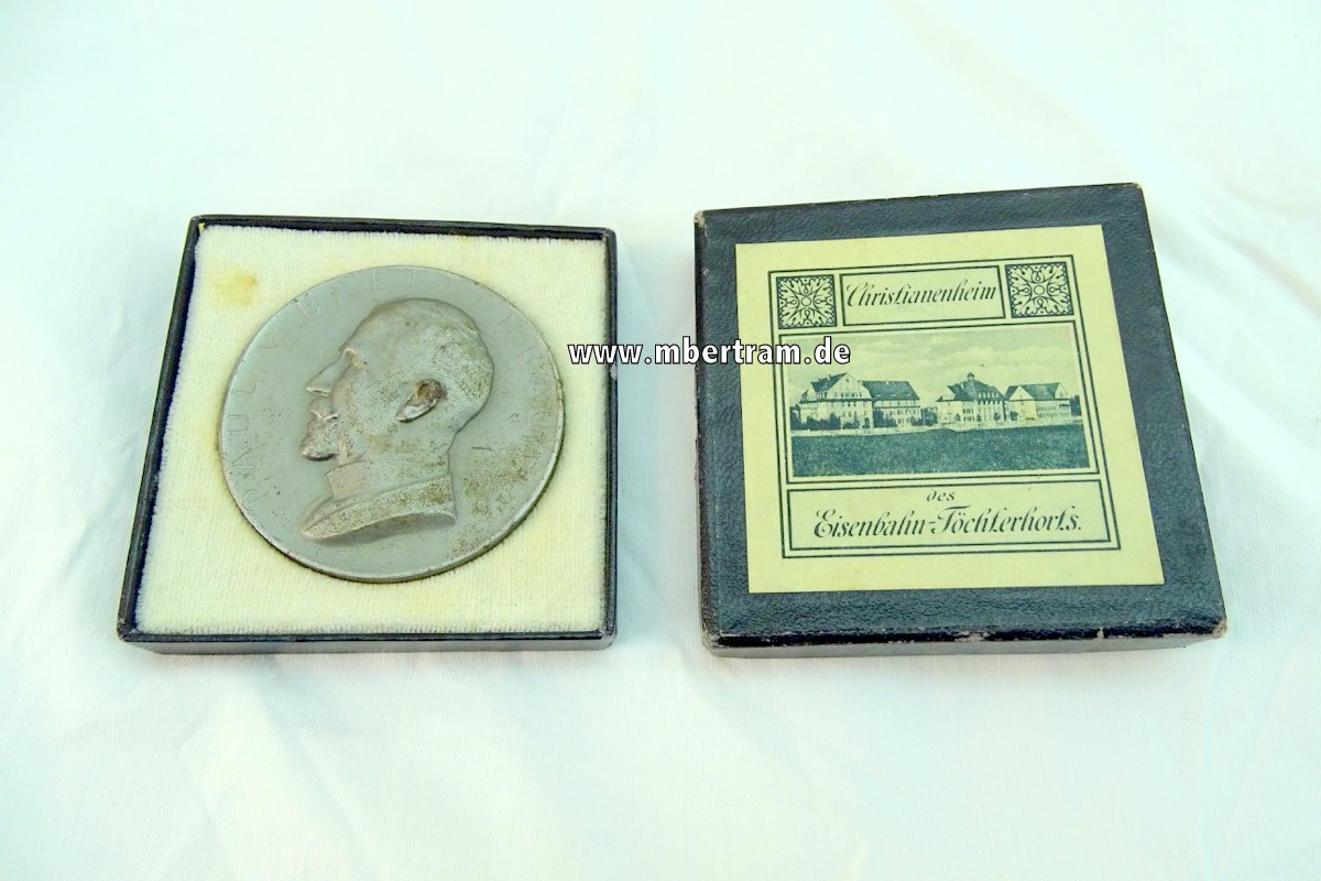 Christianenheim Köln, Eisenbahner Medaille - Paul von Breitenbach 1914, Schatulle