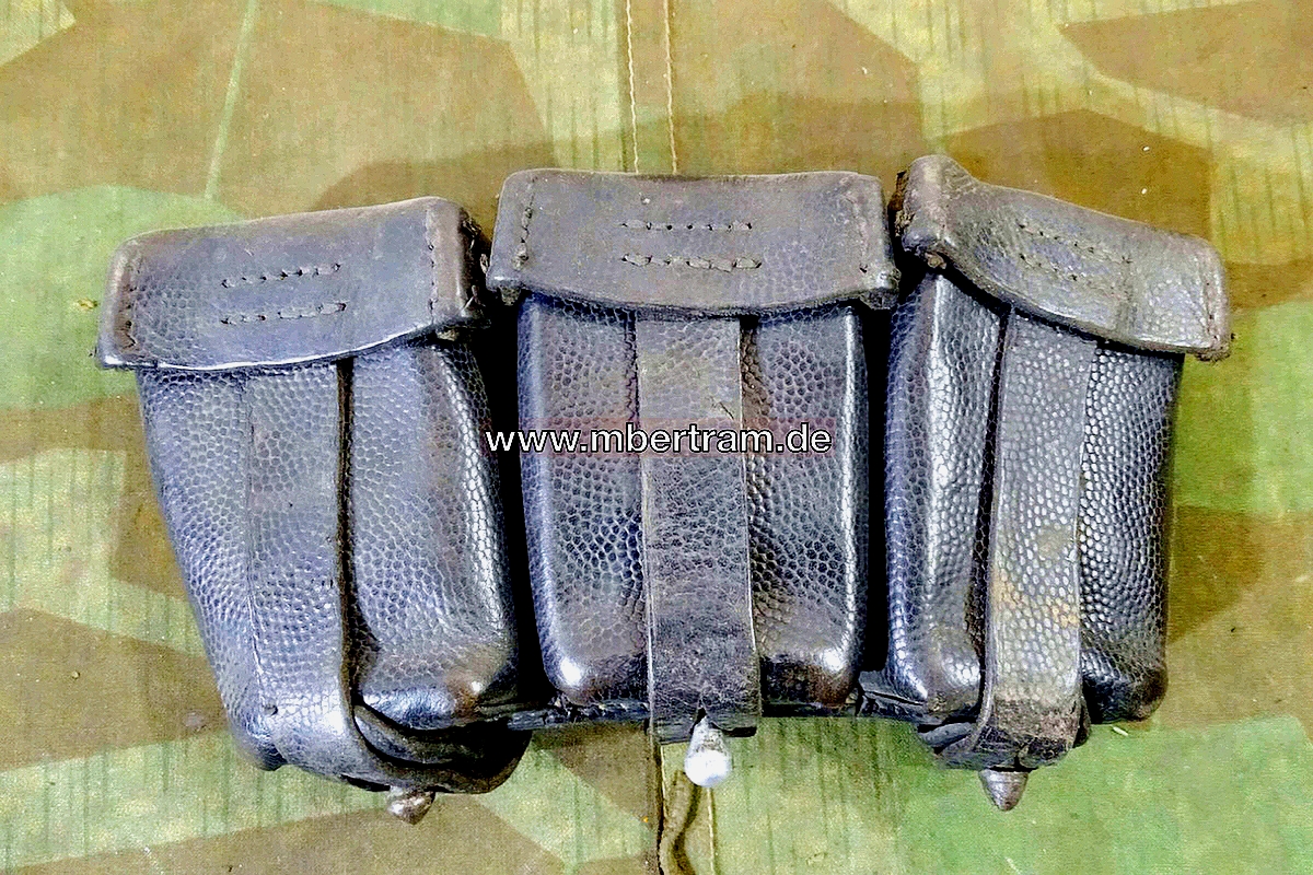 Wehrmacht 3er Patronentasche für K 98 Munition um 1941 mit RB Nr. Einzeilig