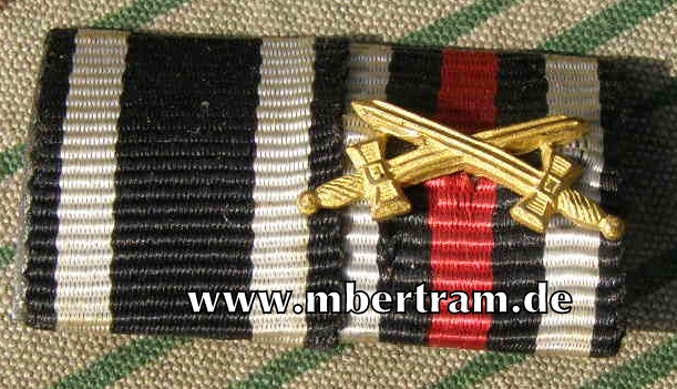 2er BANDSPANGE EK 2 14, Ehrenkr. f. Frontk. , Rosa Stoff