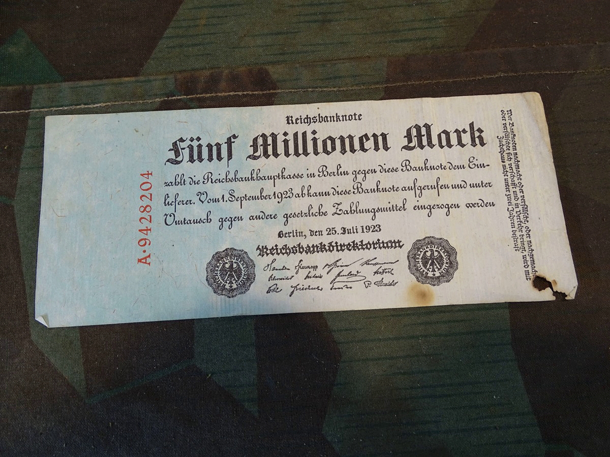 5 Millionen Reichsmark,  Original Geldschein goldene 20 `er Jahre und Inflationszeit... 