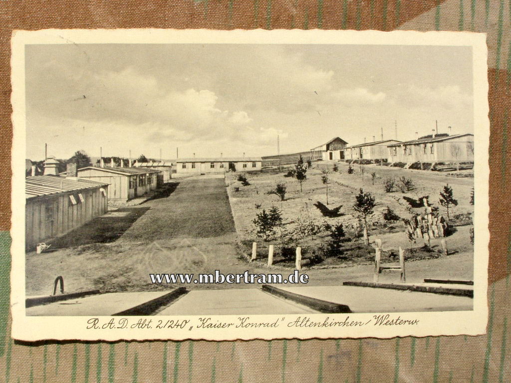 Postkarte, Lageransicht " RAD Abt. 2/240 " Kaiser Konrad"