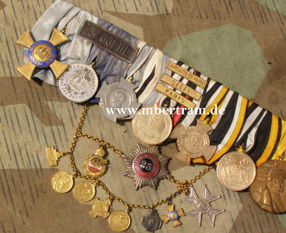 7er Ordensspange mit 10er Frackketchen 1864/66/70/71