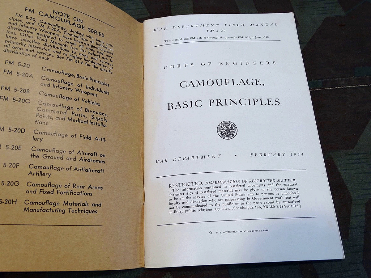 Department of the Army Field Manual FM 5-20 , Carmouflage, Basic Principles,  1944