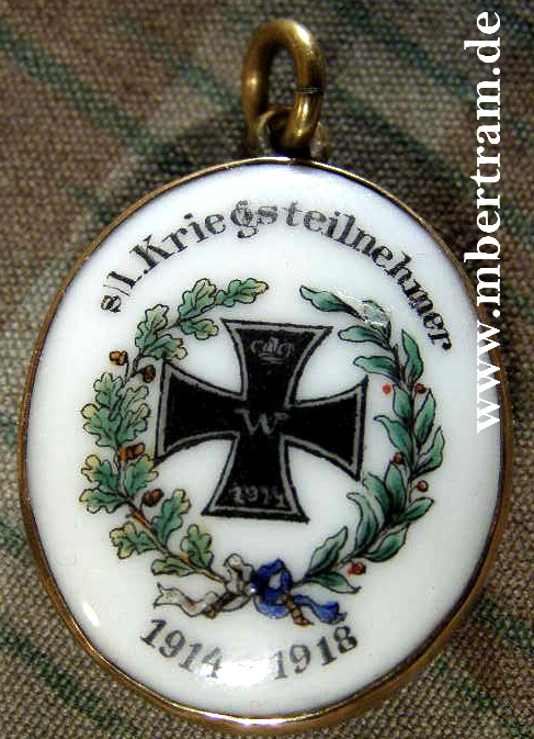 Patriotischer Kettenanhänger, Kriegsteilnehmer 1914-1918