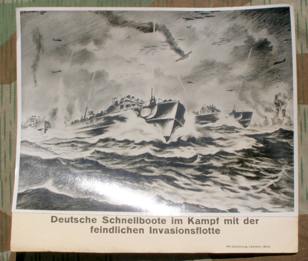 Dt. Schnellboote bekämpfen Invasionsflotte, 17x24 cm