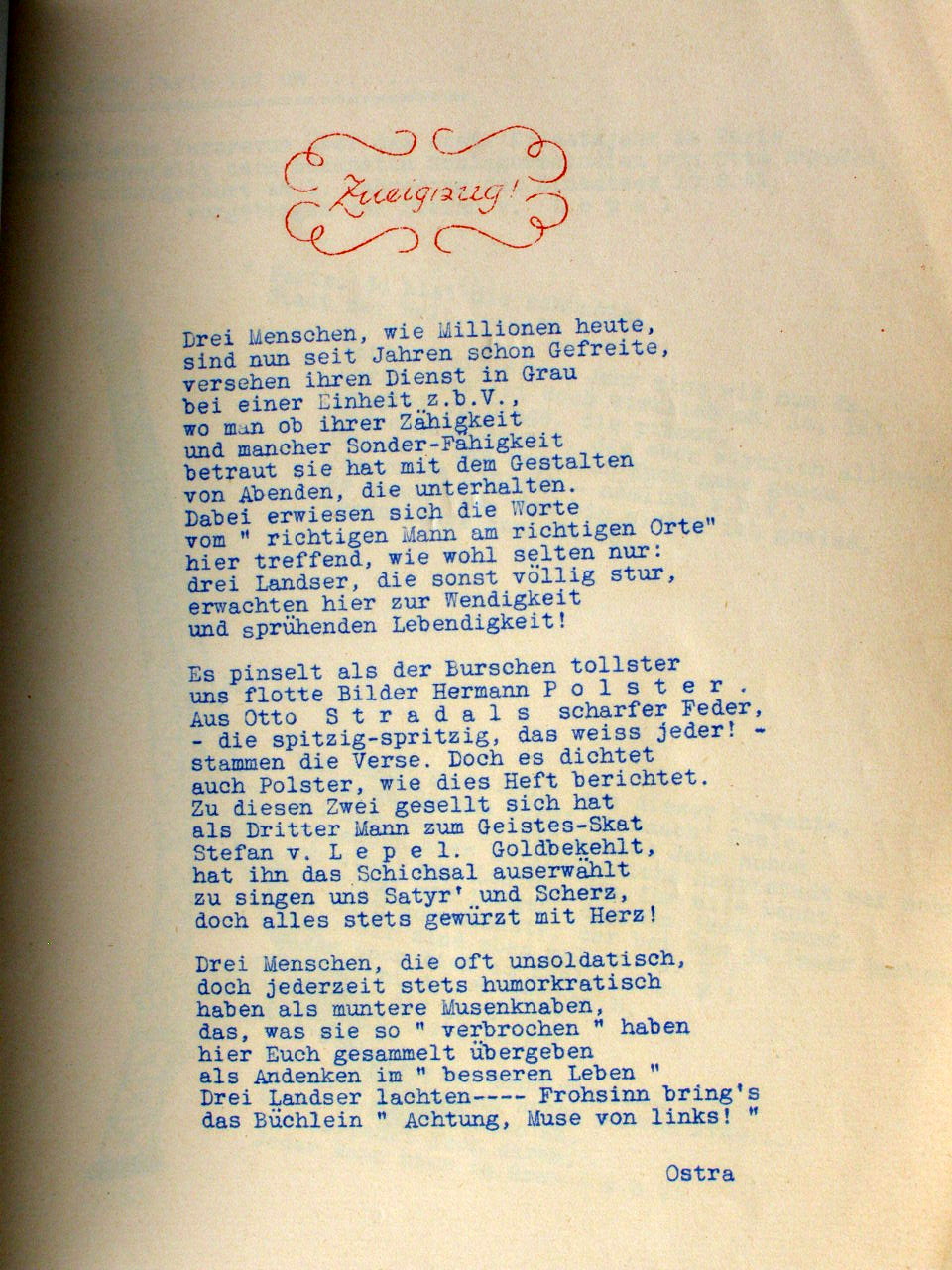 "Achtung Muse von links" Frontzeitung FP Nr. 36065, 1942