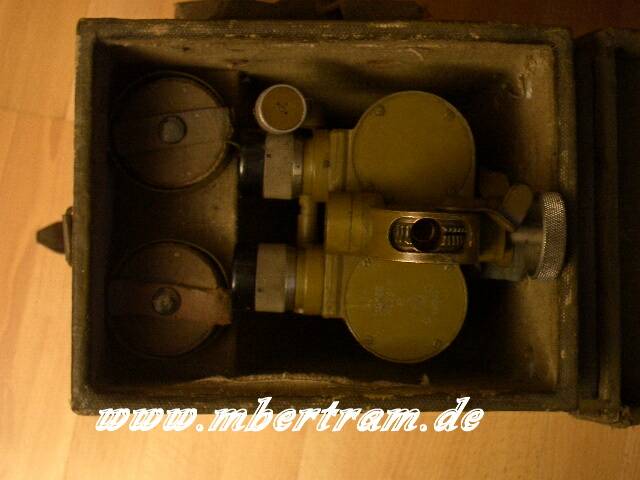 Scherenfernrohr Russisch 1939, deutsche Beute, mit Kiste