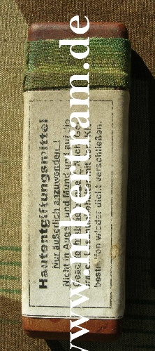 Wehrmacht Gas-Hautentgiftungsmittel Losantin Hst. 1942, grüner Ring