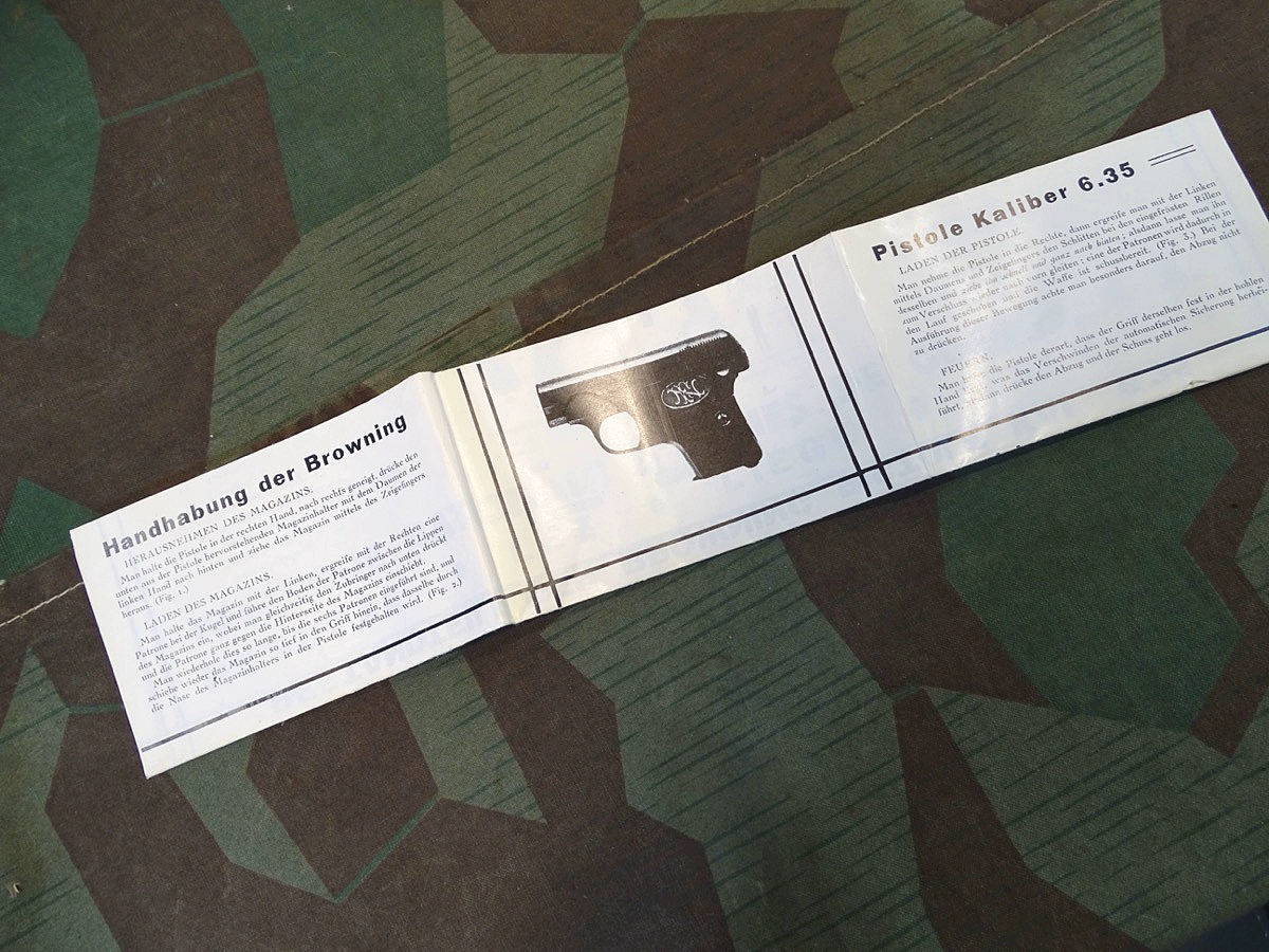 Nachdruck der Anleitung FN Browning Selbstladepistole 6,35 mm
