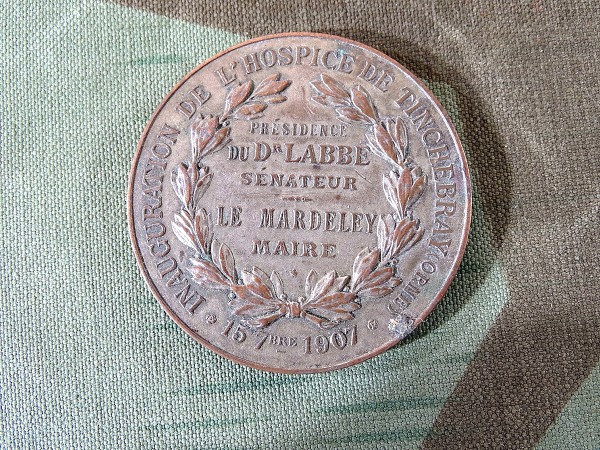 Frankreich, Buntmetall Medaille 1907, Inauguration de L`Hospice de Tinchebary ( Orne ) 