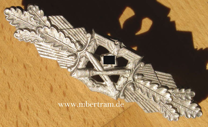 Nahkampfspange Silber Feinzink versilbert, FLL, o. Plättchen