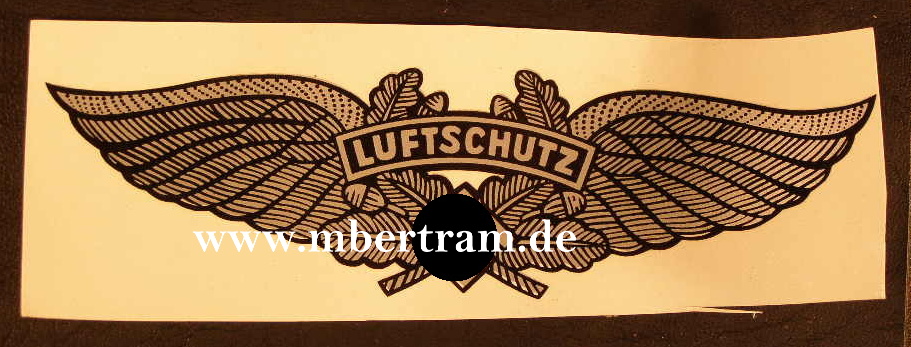 Replik: Luftschutz Helmwappen, hauchdünn, wasserablösbar
