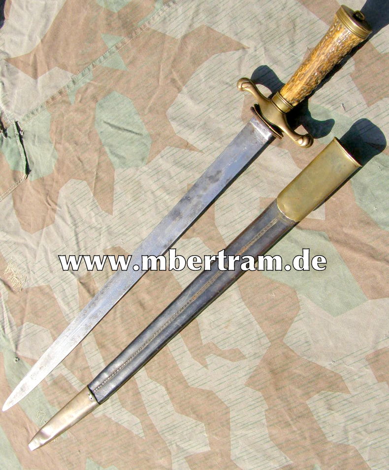 Langer deutscher Hirschfänger um 1890