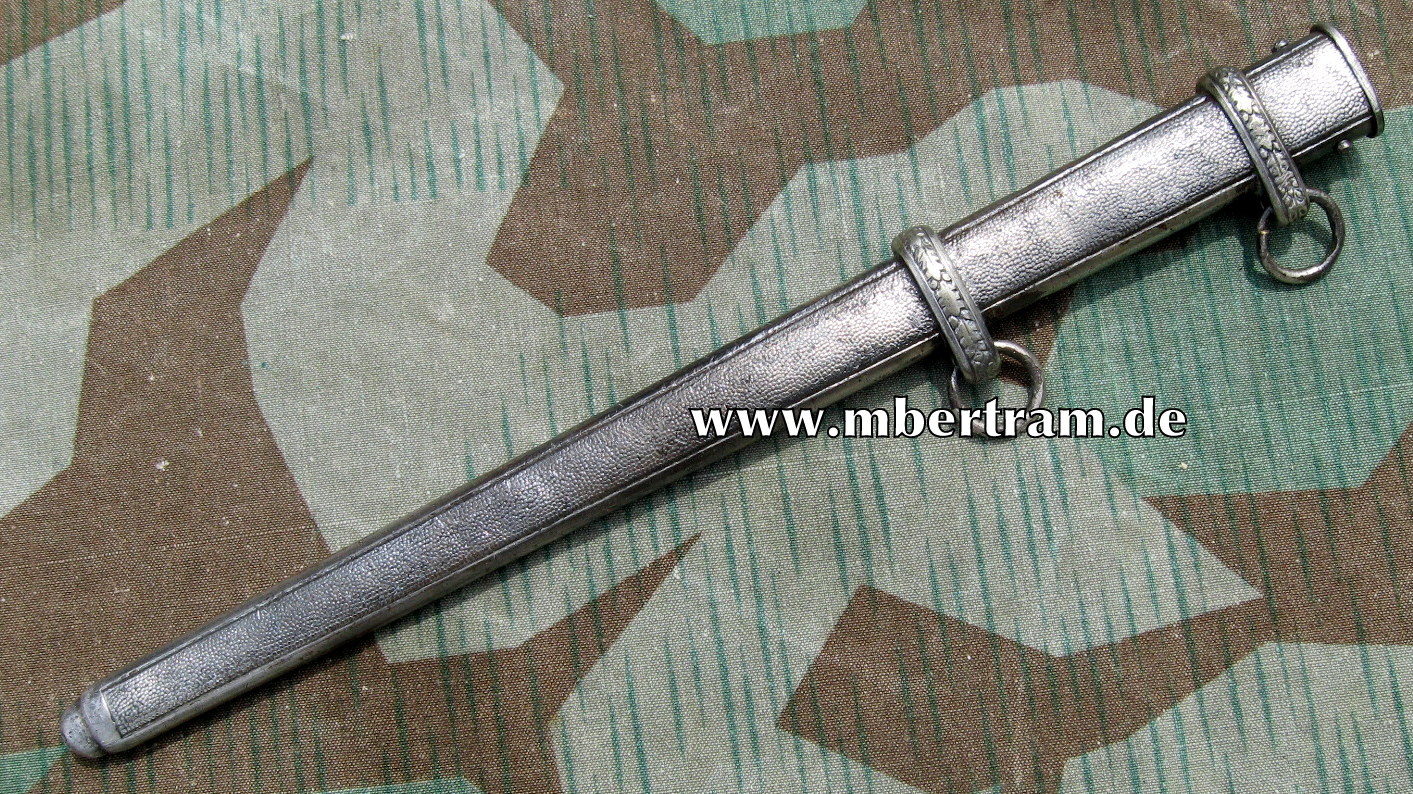 Scheide für Heeresoffiziersdolch, Eisen, vernickelt