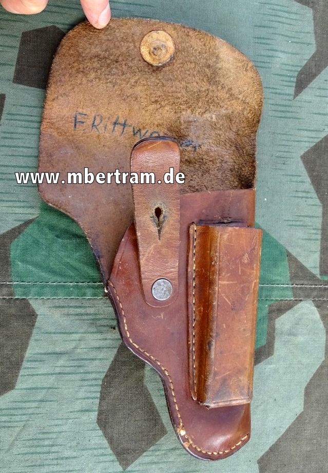 Braune Glattleder Pistolentasche für CZ Pistole  P 27 (t) 