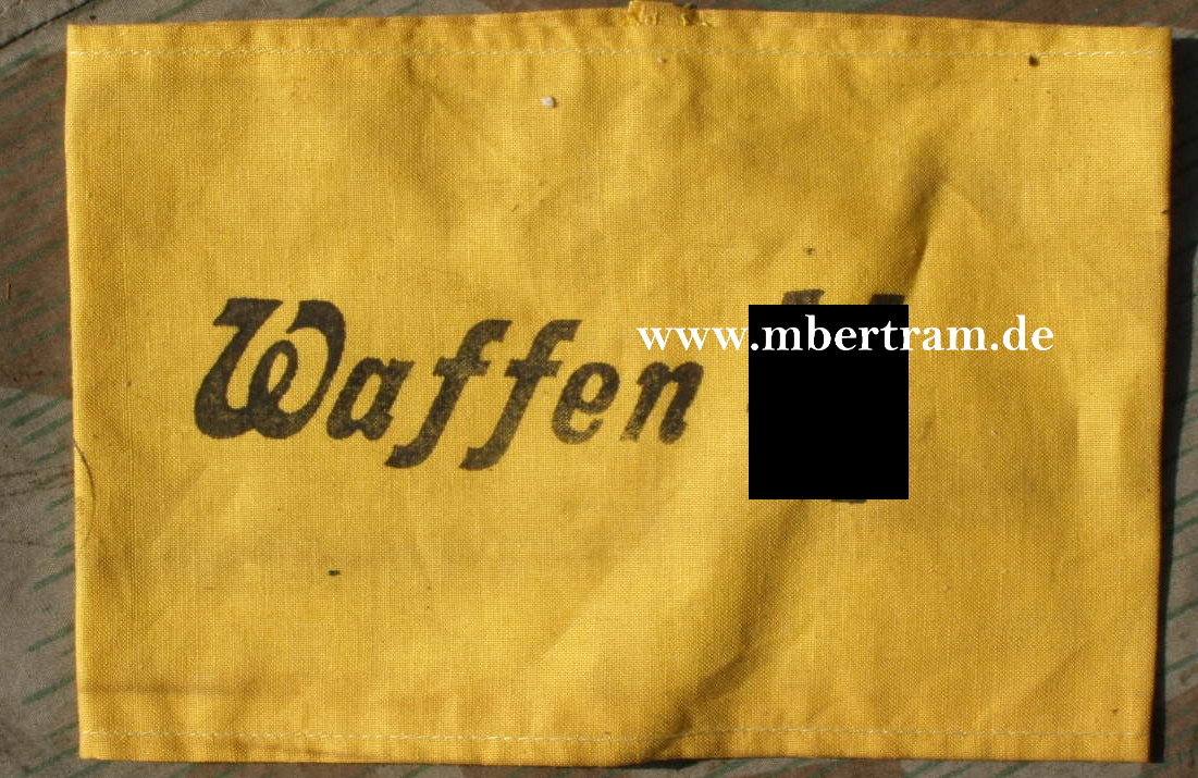 Armbinde " Waffen SS" für Zivilangestellte der SS, ca.1944