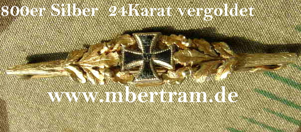 Krawattennadel, 800er Silber, 24Karat verg., Eisernes Kreuz