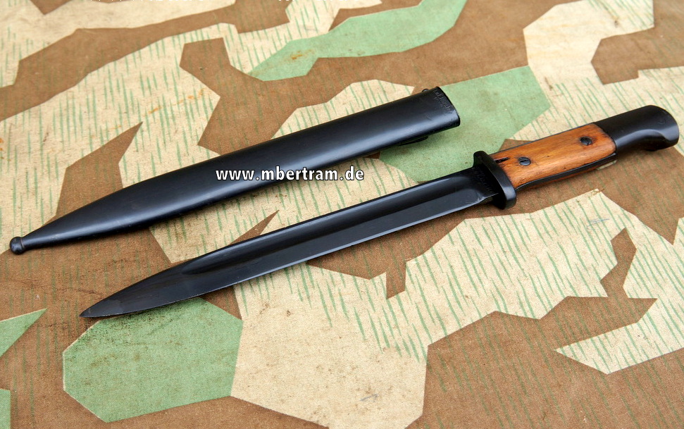 Wehrmacht Bajonett zum Karabiner 98, Hersteller E. u. F. Hörster, nrgl.
