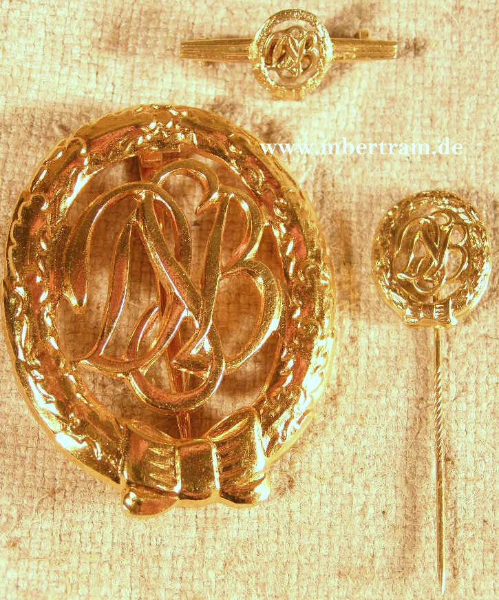 BRD Sportabzeichen Gold, 2 Miniatuern, Steinauer &amp; Lück