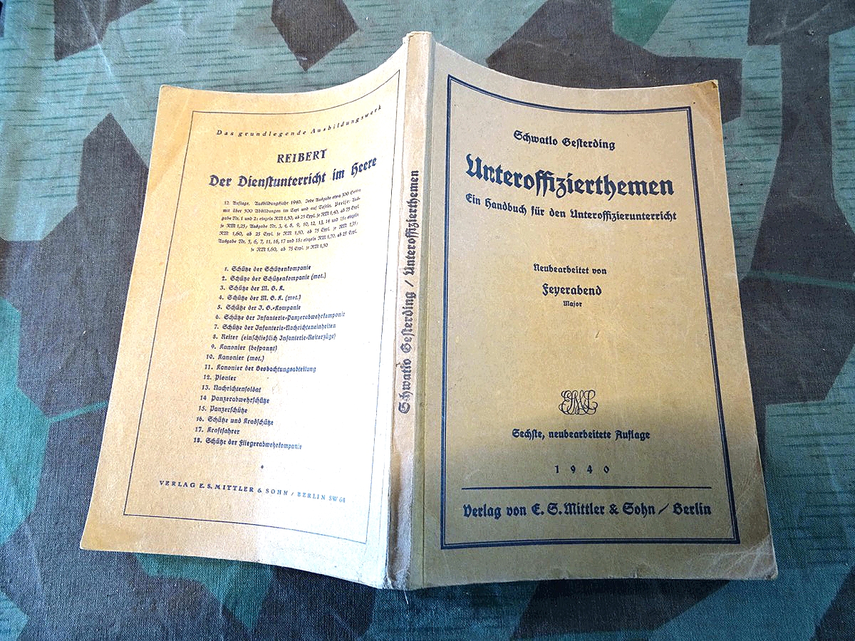 Unteroffizierthemen, ein Handbuch für den Unteroffiziersunterricht 1940. 
