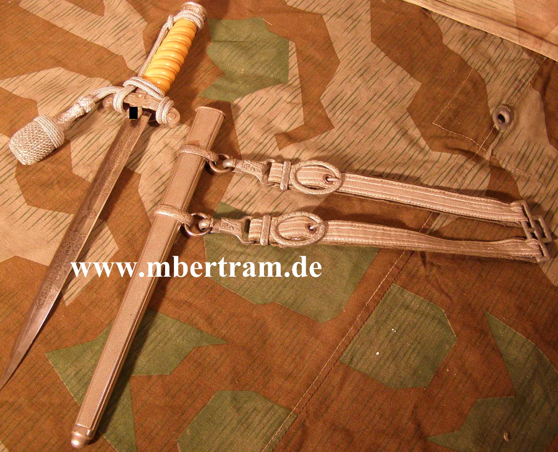 HEERES OFFIZIERSDOLCH, Ätzung, Gehänge, Portepee