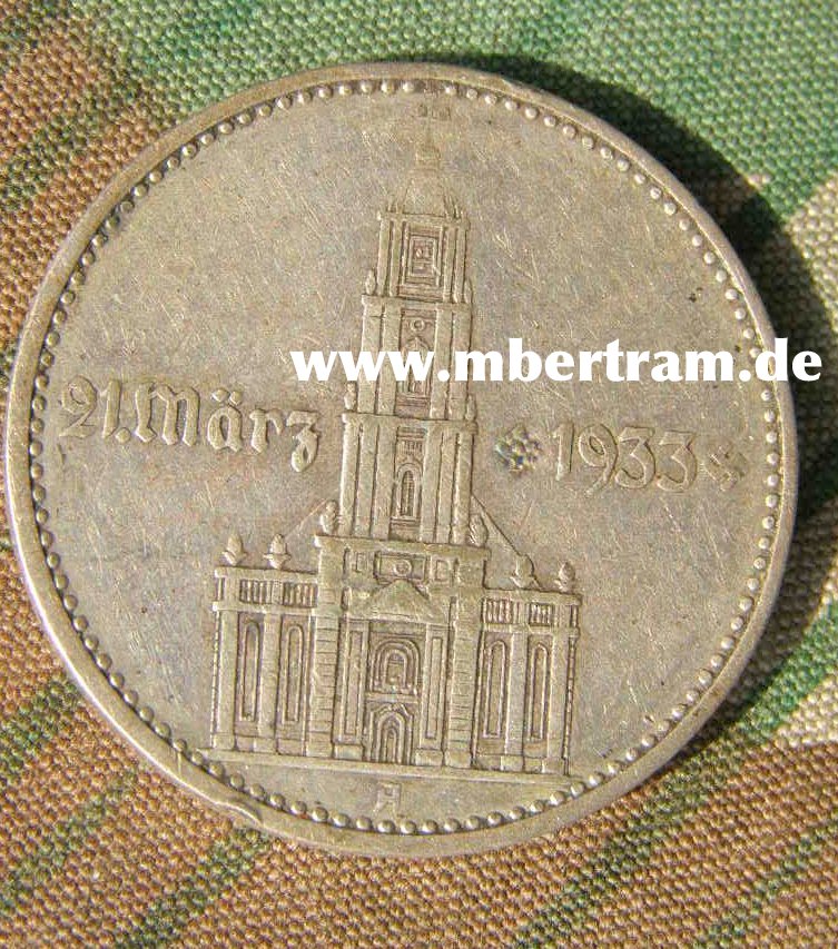 2 Reichsmark, Kunstvolle Originalmünze 30/40er Jahre