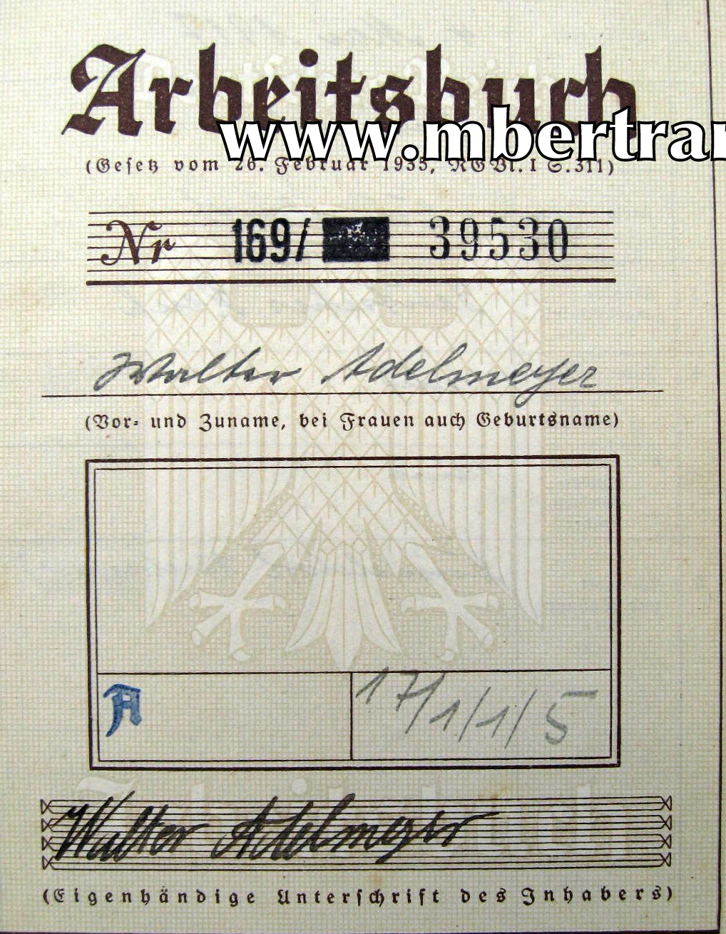 13020-7 KvK Urkunde, 2.Pz.N.A.16, Signatur Briliantenträger Hube