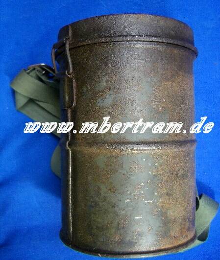 Gasmaskendose deutsch, 1. Weltkrieg, Reste d. Originalfarbe