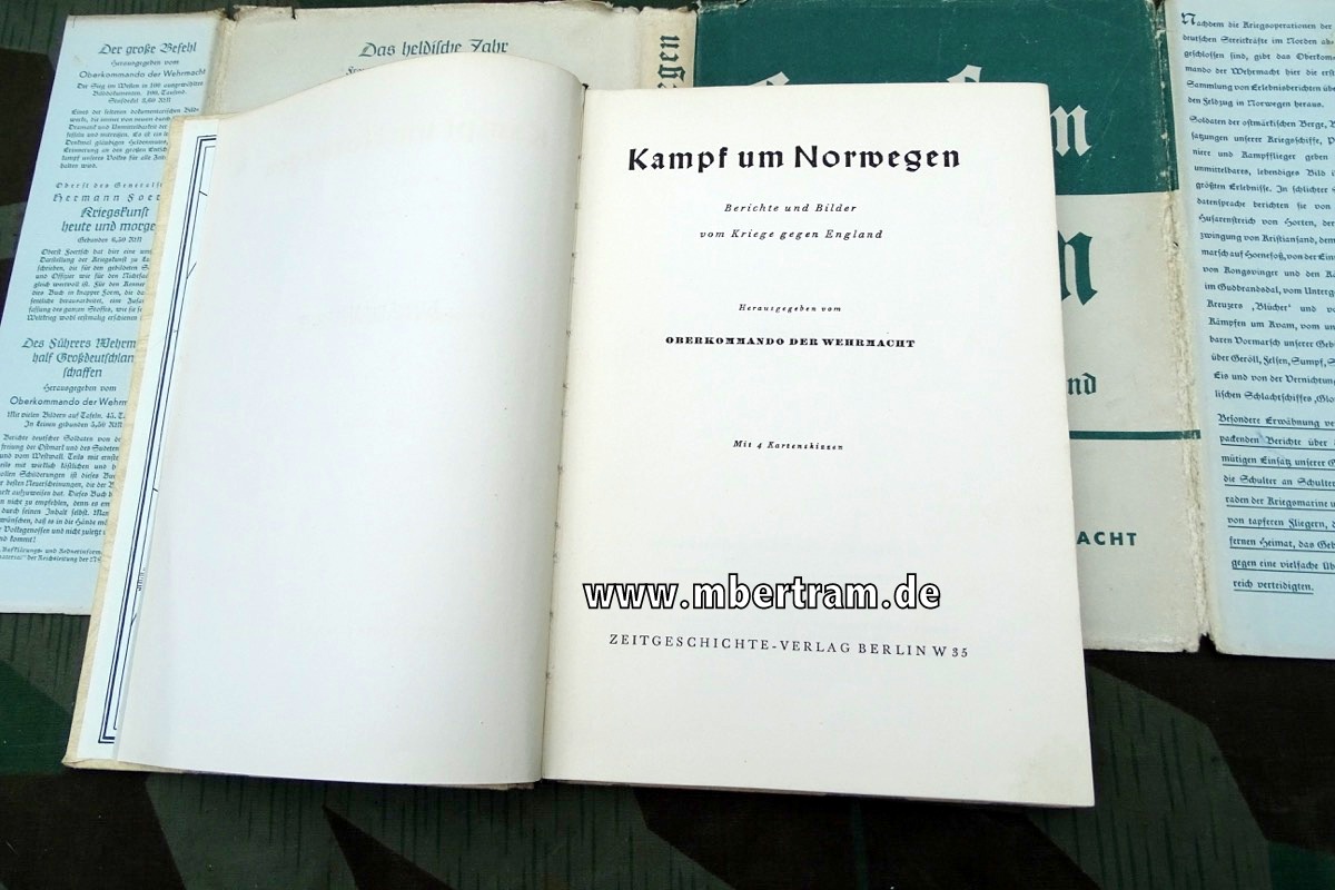 Kampf um Norwegen. Berichte, Bilder v. Kriege mit England. 1940, 158 S.