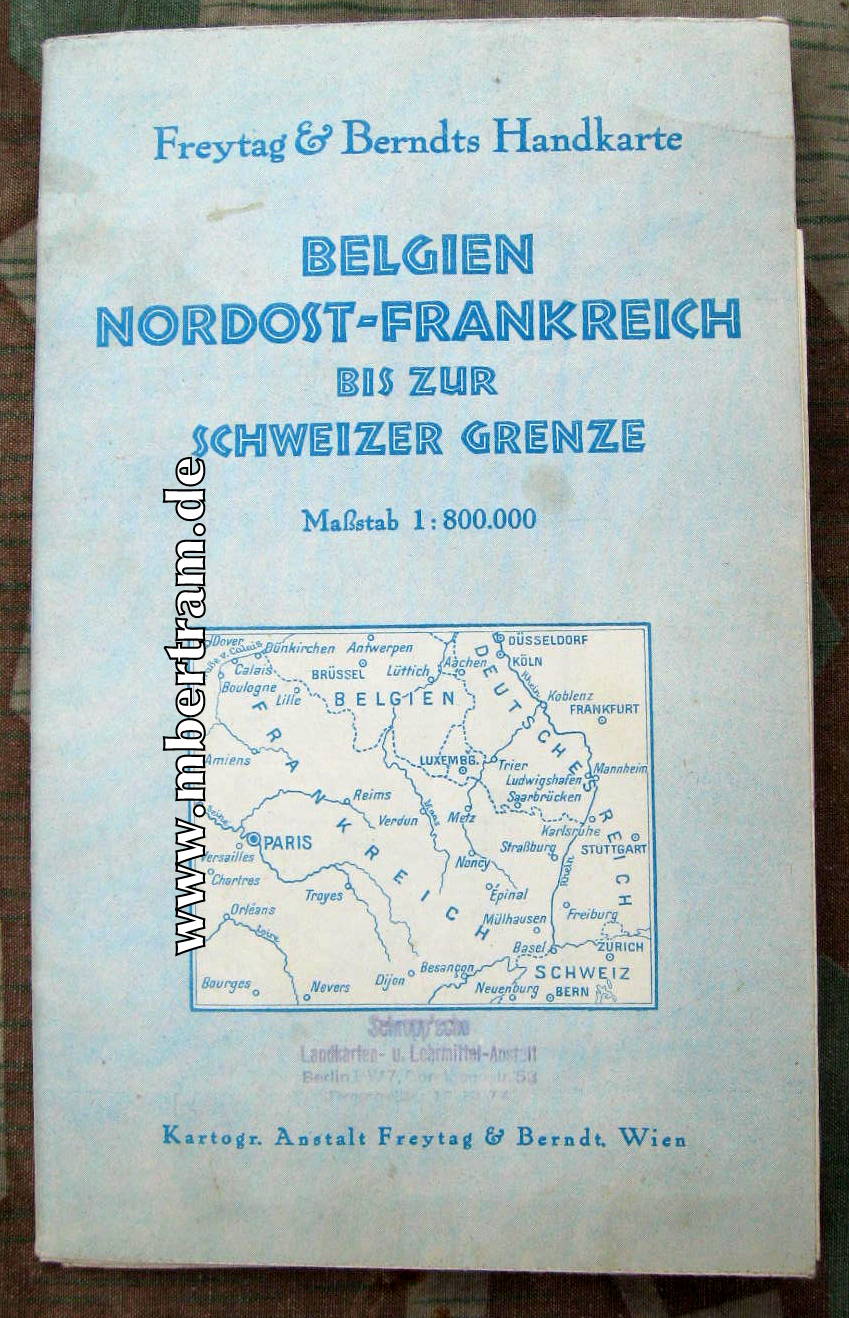 Landkarte, Belgien, Nordost- Frankreich bis Schweizer Grenze