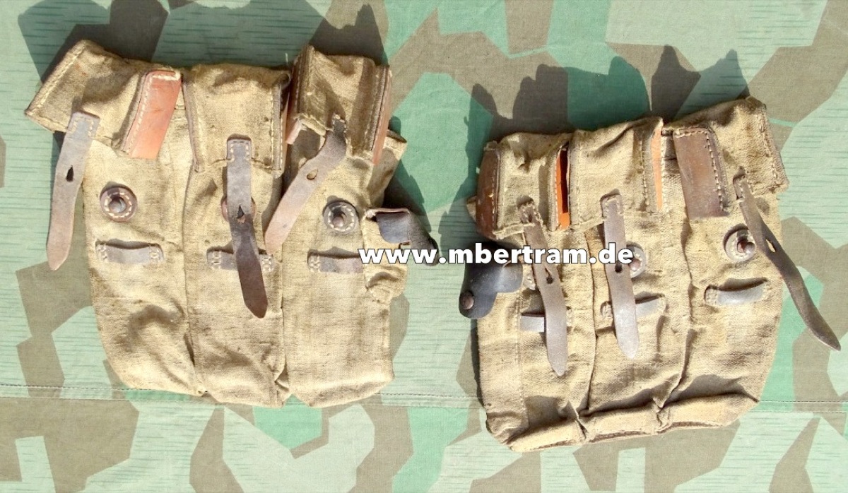 Top Replik: Pärchen Sturmgewehr Taschen, braunes Leder, Eisenbeschläge, 1944