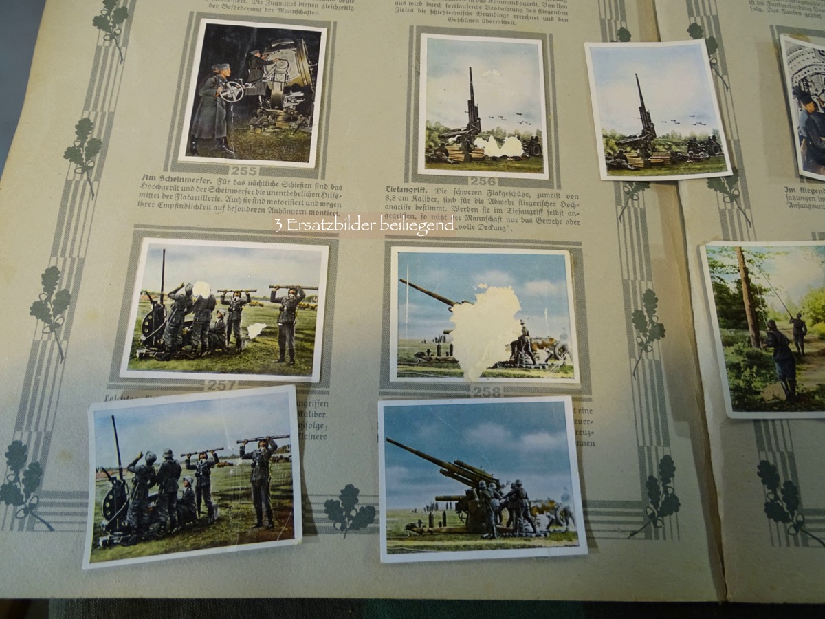 Sammelbilderalbum Die deutsche Wehrmacht, stärker gebrauchter Zustand, alle Bilder da. Sammelbilderalbum Die deutsche Wehrmacht, stärker gebrauchter Zustand, alle Bilder da.