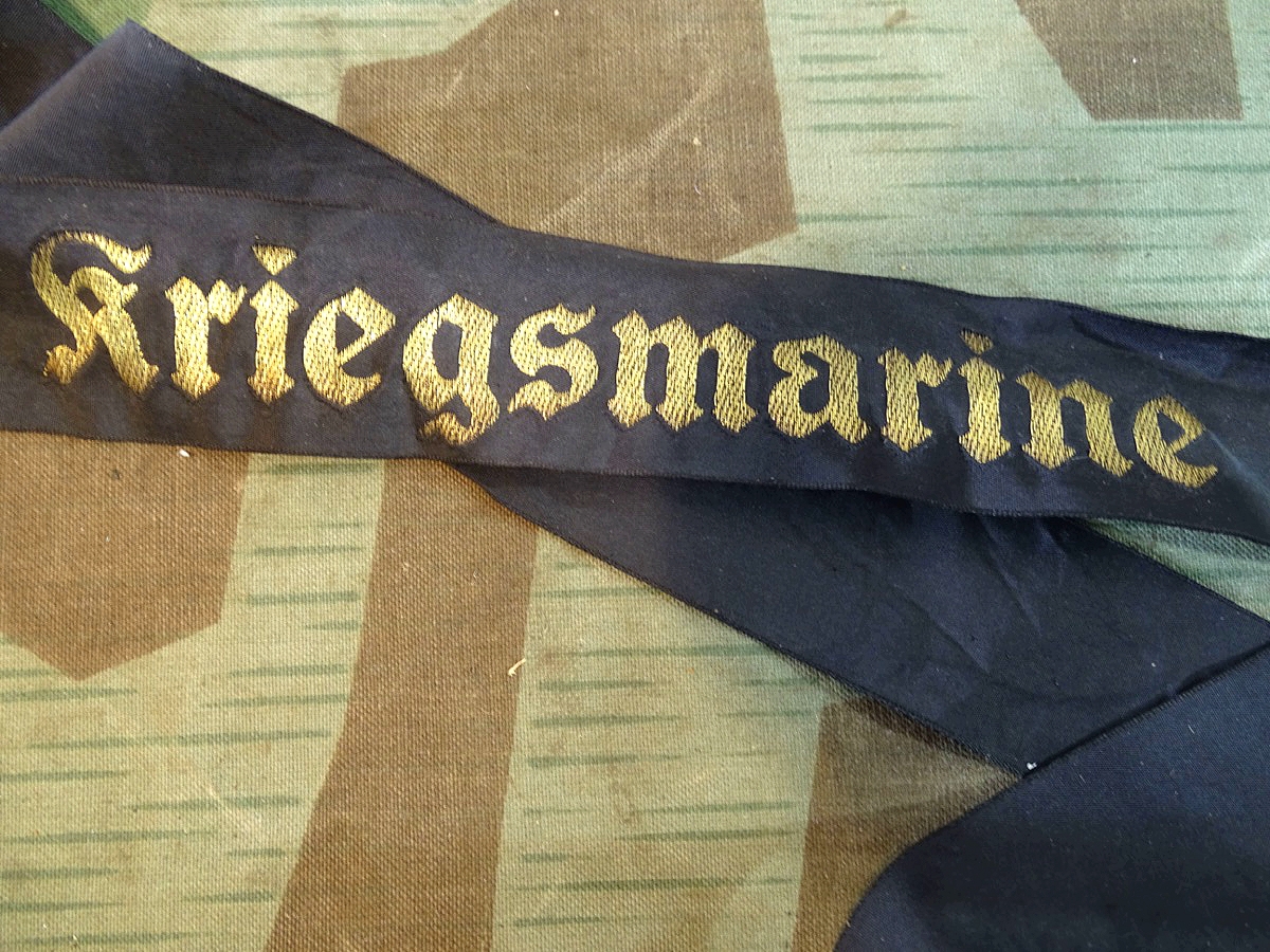 Wehrmacht, 2 Weltkrieg : Mützenband Kriegsmarine 