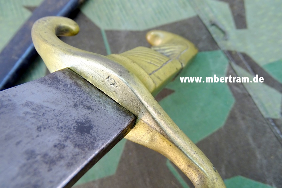 17733-4 Preussen Faschinenmesser u./M. 1864 der Linien-Infanterie mit Geschosstreffer