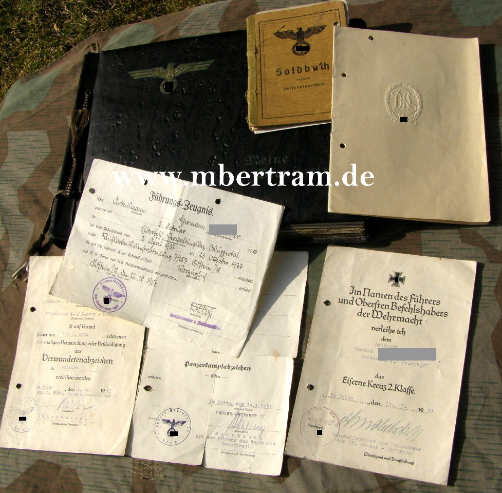 Urkunden, Fotos Panzer Regiment 27 um 1941-44, 200 Fotos