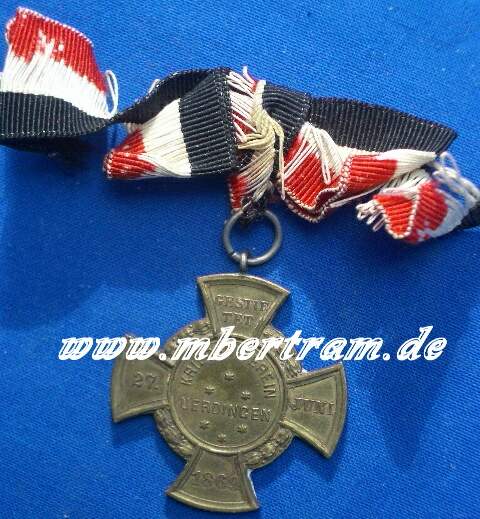 Kreuz des " Krieger Vereins Uerdingen von 1869"
