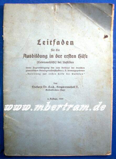 Leitfaden für die Ausbildung in der ersten Hilfe 1935