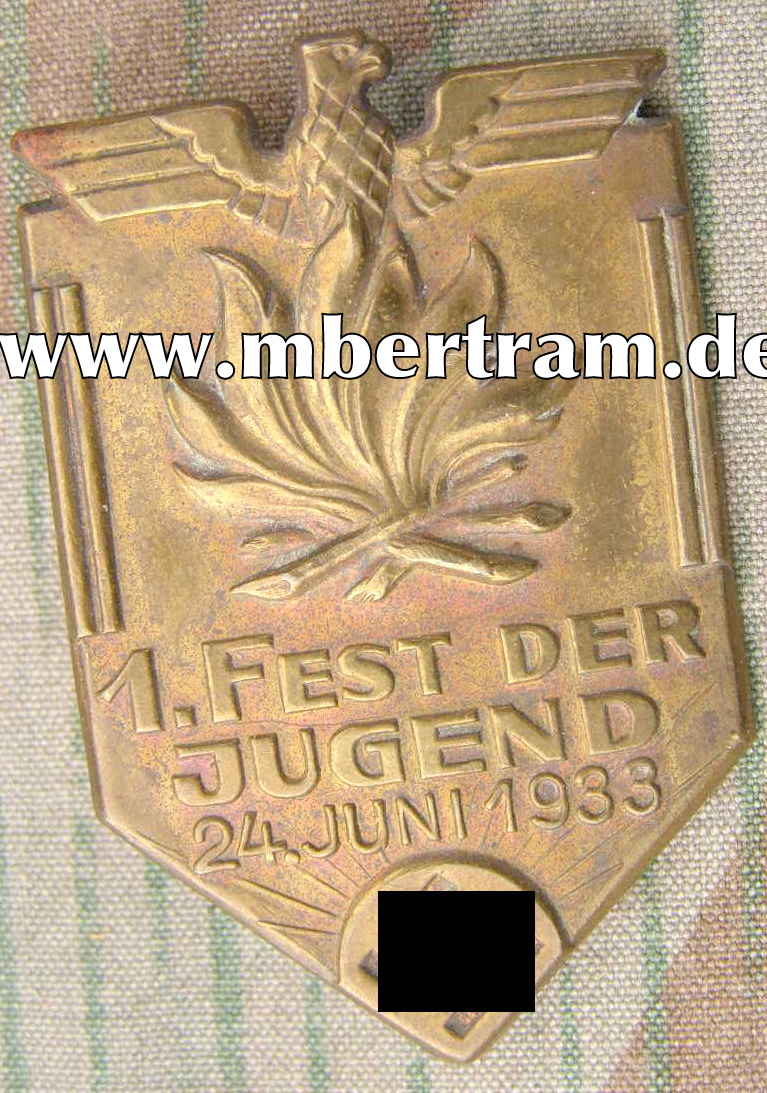 1. Fest der Jugend 24. Juni 1933, Blechabzeichen, an Nadel