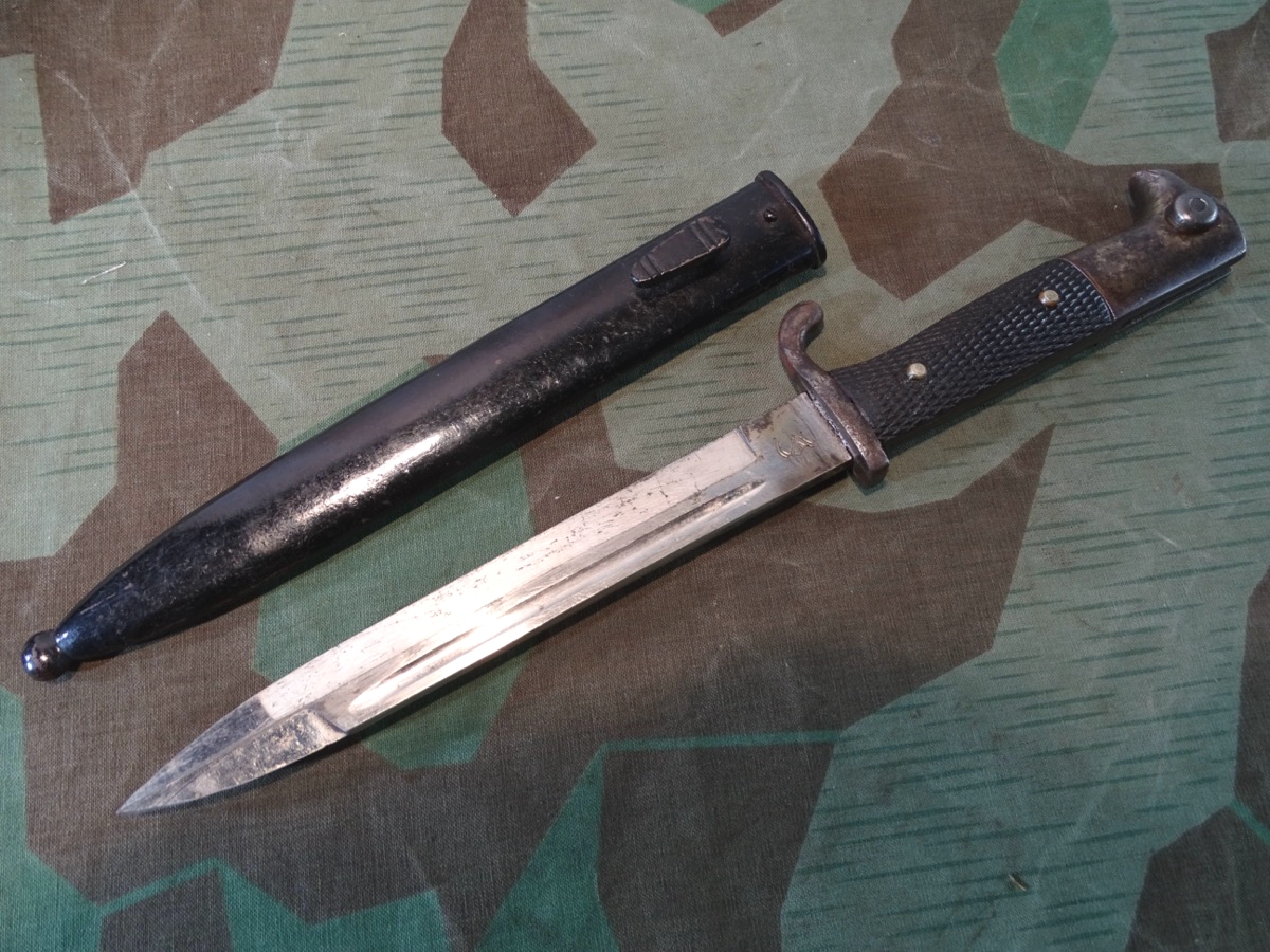 Frühes Extra Seitengewehr KS 98 mit Eisengriff,  1 WK / Reichswehr / frühe Wehrmacht WKC, Eickhorn Solingen. 