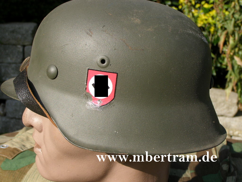 Polizei Division Stahlhelm, M 42, Lack neu, orginal Innenring