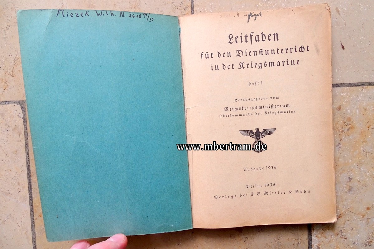 18937-3 Leitfaden für den Dienstunterricht in der Kriegsmarine, 1936, Heft 1