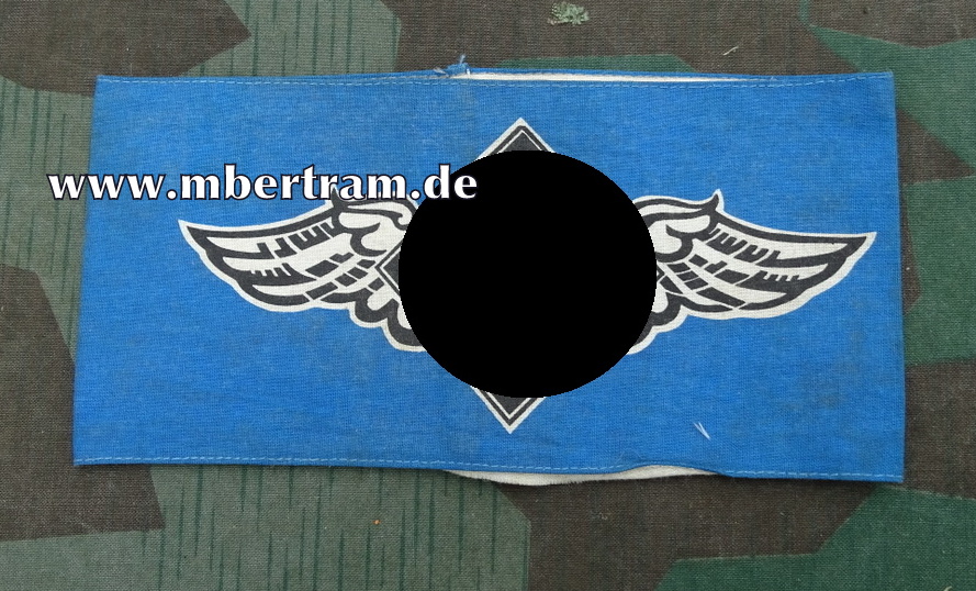 Replik Armbinde Luftschutz, gedruckt, UV negativ