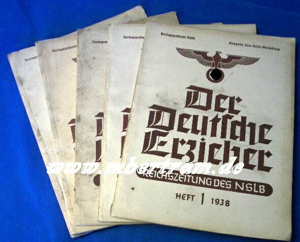5 Stück Reichszeitung d. deutschen Erzieher, NS Lehrerbund