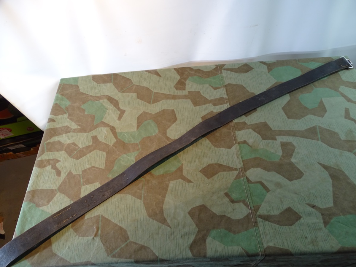 Lederne Führer Feldbinde / Führer Koppel, schwarz.  Für runde Führer Koppelschlösser, ca.115 cm