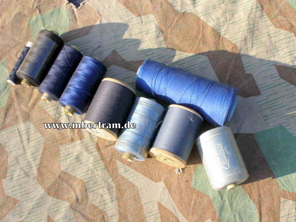 8 x blaues-, 1 x schwarzes Garn , größtenteils 40er Jahre.