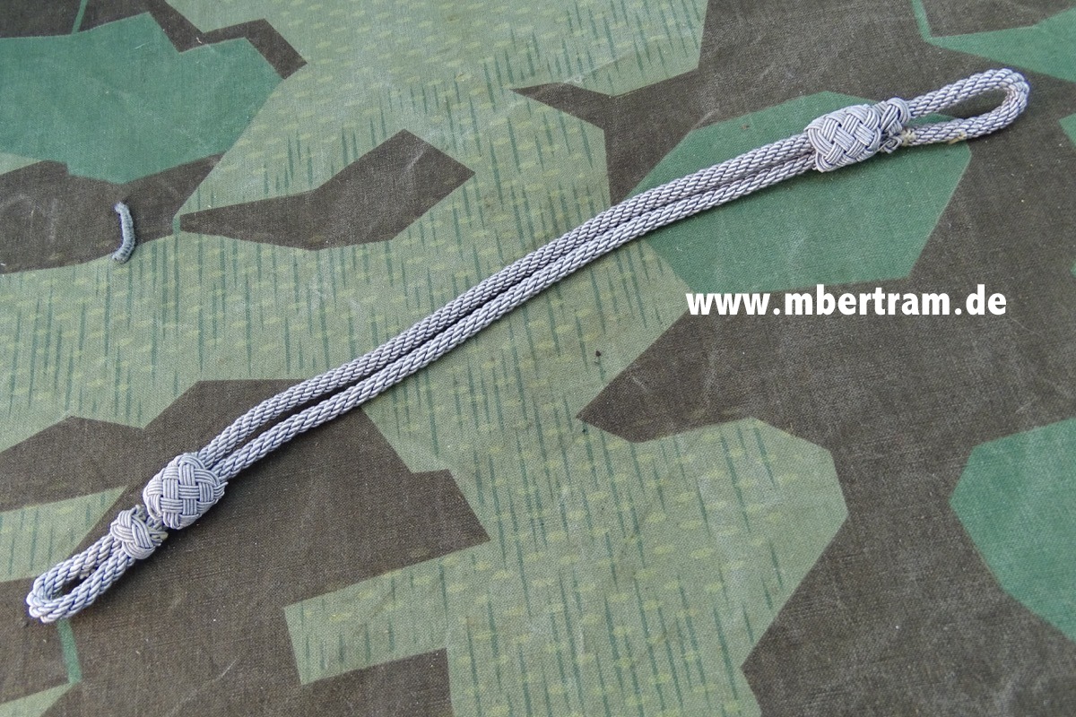 Wehrmacht Mützenkordel für die Offizierschirmmmütze Metallgepinst, 33cm