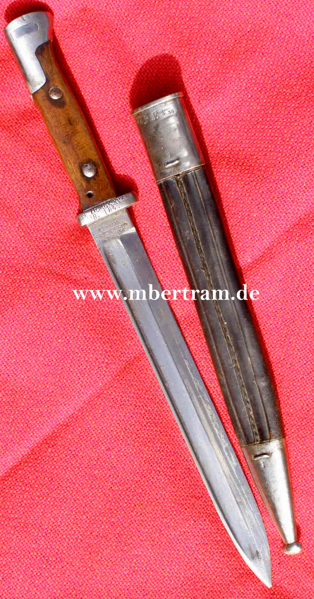 10364-4 Preußen Seitengewehr M 1884/98 a.Art, Doppelhersteller WKC u. Erfurt, 1. Ersatz-MG-Kompanie