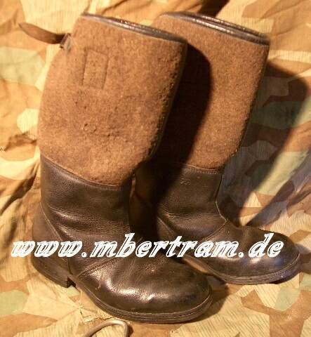 WH schwere Winterstiefel Mannschaften 1943, Filzschaft.