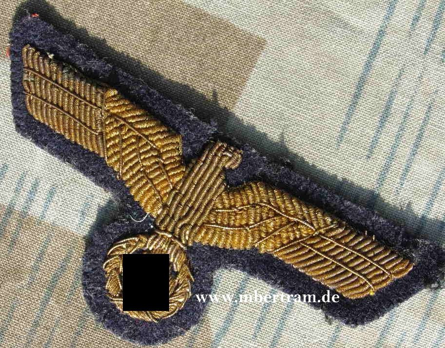 Kriegsmarine Brustadler Offiziere, Metallfaden handgestickt