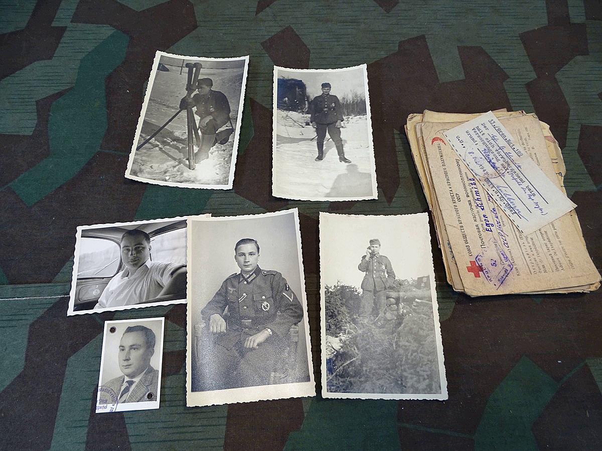 6 Fotos und Kriegsgefangenenpost , Gefreiter , 13 Gren Rgt. 189